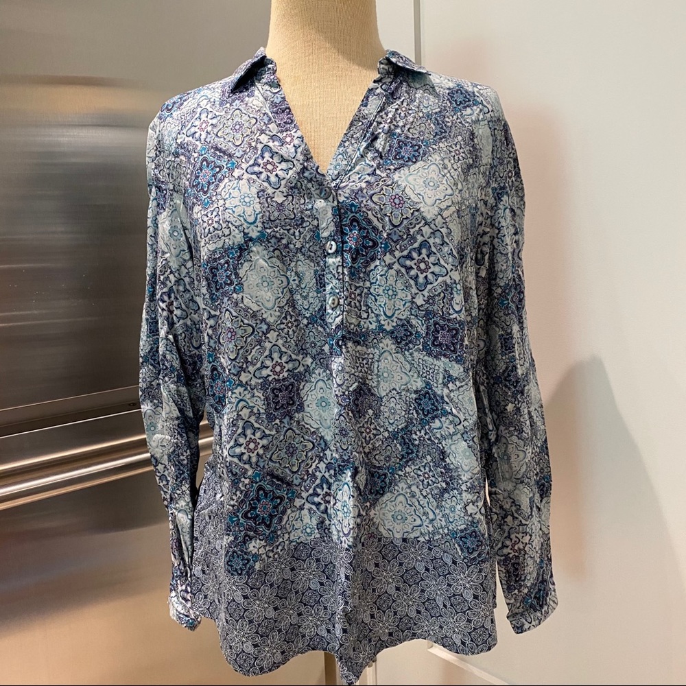 J.Jill Button Henley Shirt